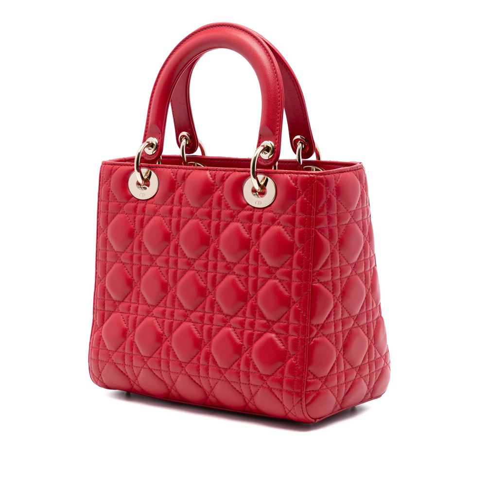 Pre-Loved Dior Medium Lambskin Cannage Lady Dior - Picture 2 of 7